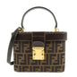 FENDI Zucca Canvas Leather 2Way Vanity Bag Brown Black 914931 Rovelle Bags