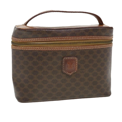 Luxury CELINE Macadam Canvas Hand Bag PVC Leather Brown 38356