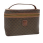 Luxury CELINE Macadam Canvas Hand Bag PVC Leather Brown 38356