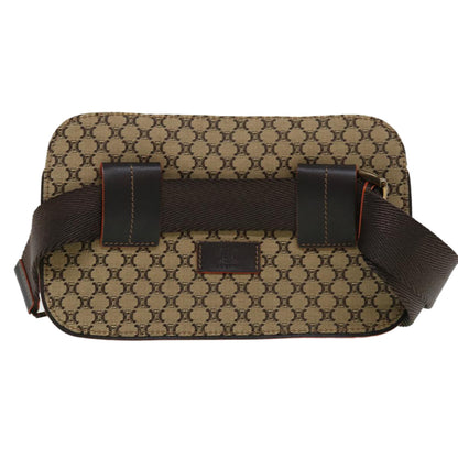Luxury CELINE Macadam Canvas Waist Bag Beige Orange 38443