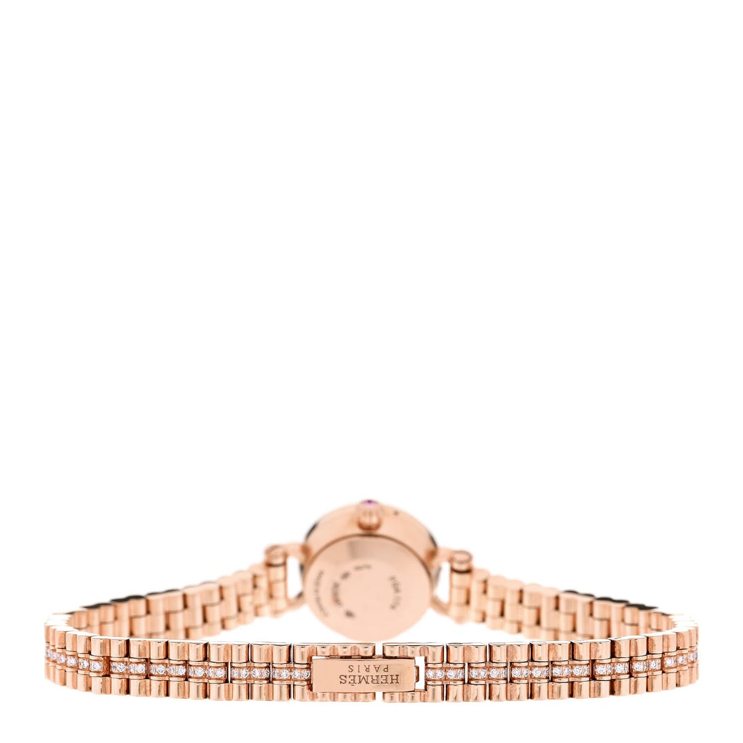 18K Rose Gold Diamond Pink Sapphire 16mm Faubourg Quartz Watch