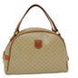 Luxury CELINE Macadam Canvas Hand Bag PVC Leather Beige 38694