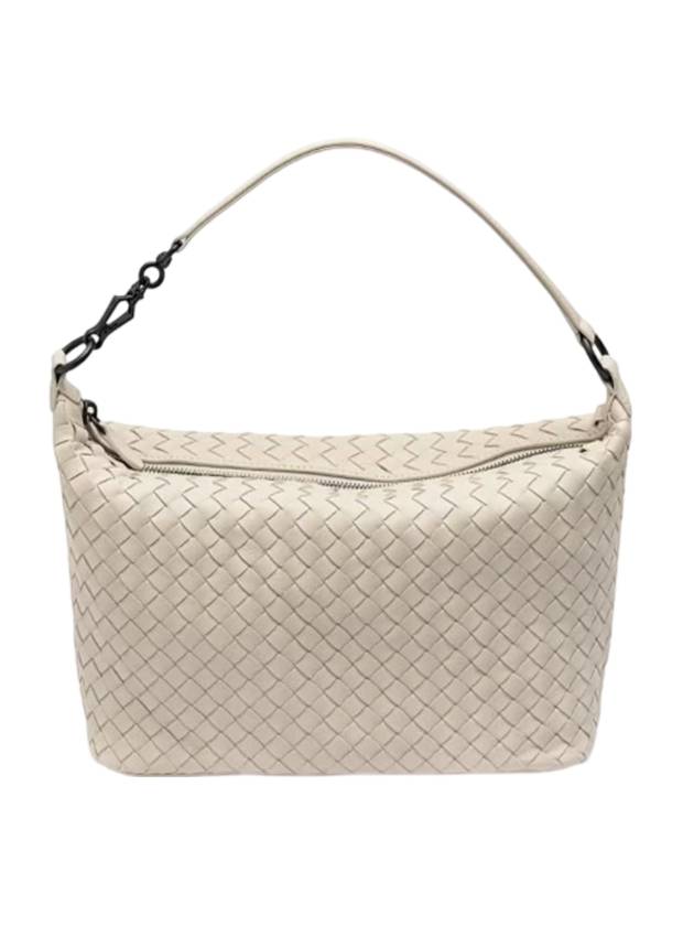 Luxury Bottega Veneta Intrecciato Leather Shoulder Bag Cream