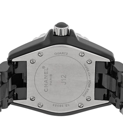 Stainless Steel Ceramic Ruby 33mm J12 Quartz Watch Black