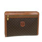 Luxury CELINE Macadam Canvas Clutch Bag PVC Leather Brown 39179