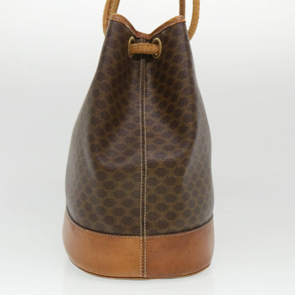 Luxury CELINE Macadam Canvas Shoulder Bag PVC Leather Brown 39461