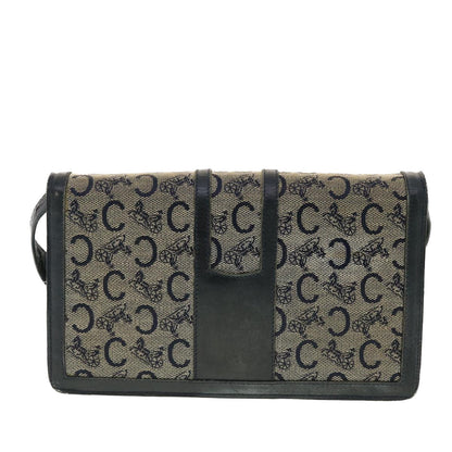 Luxury CELINE C Macadam Canvas Shoulder Bag Navy 39617