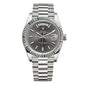 RLX Day-Date 40 Presidential Dark Rhodium dial, Fluted Bezel, President bracelet, White gold Watch