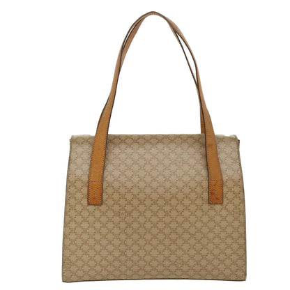 Luxury CELINE Macadam Canvas Shoulder Bag PVC Leather Brown Beige 39943