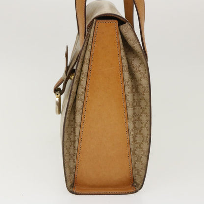 Luxury CELINE Macadam Canvas Shoulder Bag PVC Leather Brown Beige 39943