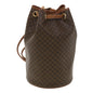 Luxury CELINE Macadam Canvas Shoulder Bag PVC Leather Brown 39946
