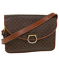 Luxury CELINE Macadam Canvas Shoulder Bag PVC Leather Brown 39968