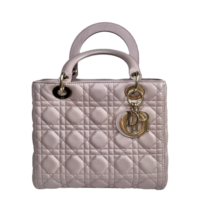 Lady Dior Medium Bag Pink Cannage Leather Rovelle Bags