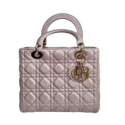 Lady Dior Medium Bag Pink Cannage Leather Rovelle Bags