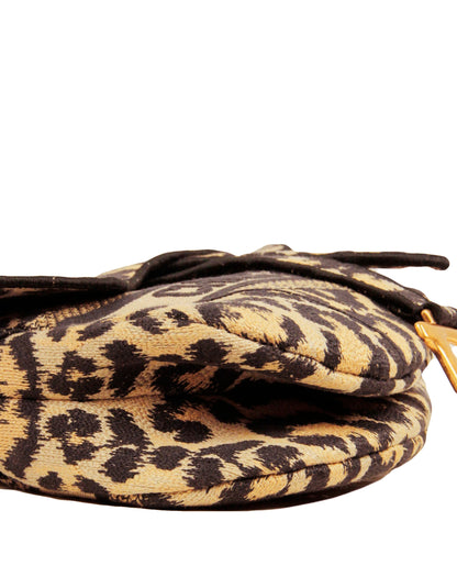 Christian Dior 2021 Mizza Embroidery Leopard Print Saddle Bag Rovelle Bags