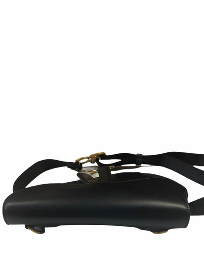 Christian Dior Black Leather Saddle Pouch Belt Bag Rovelle Bags