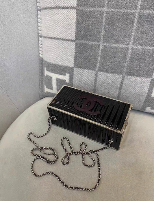 Chanel Paris Hamburg Black Shipping Container Minaudiere Shoulder Bag Rovelle Bags