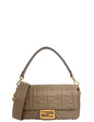 Fendi Dove Grey Embossed FF 1974 Medium Baguette NM Rovelle Bags
