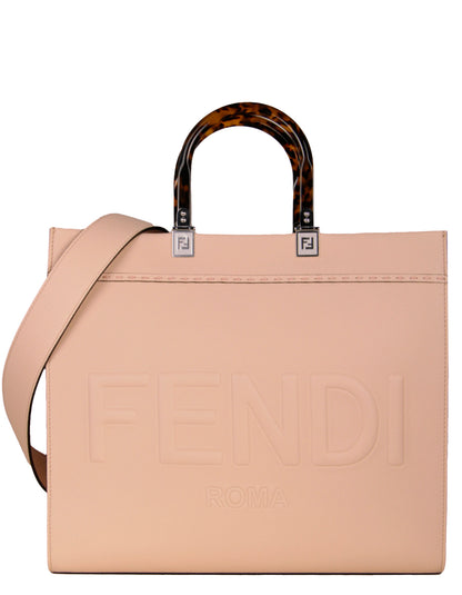 Fendi Light Rose Leather Plexiglass Medium Fendi Sunshine Shopper Tote Bag Rovelle Bags