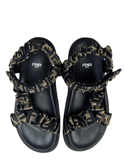 Fendi Satin Ruched Fendi Feel Sandals sz 39.5 Rovelle Bags