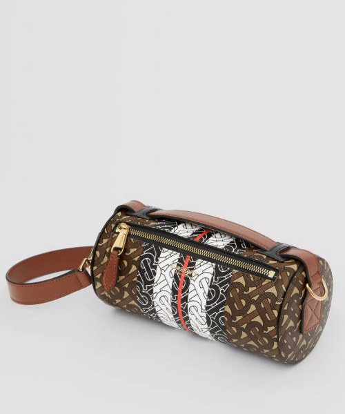 Burberry The Stripe Leather Brown Handbag