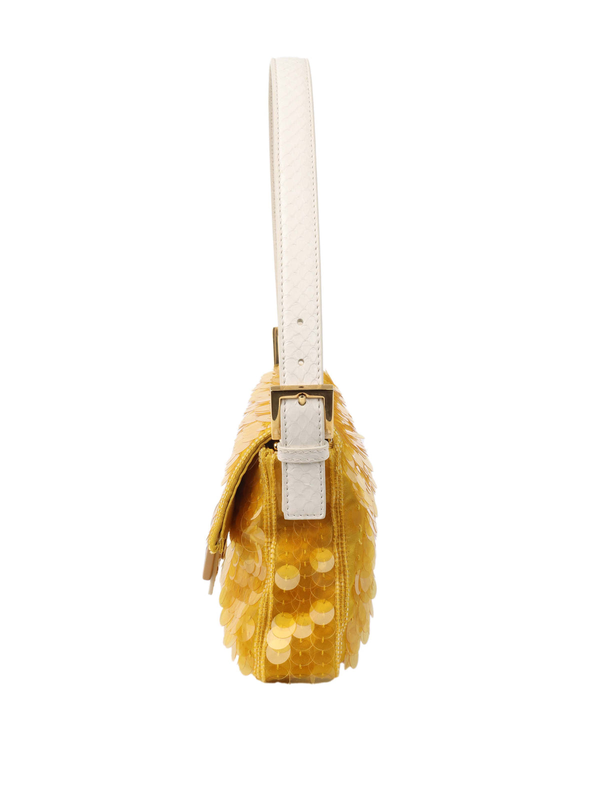 Fendi Yellow Sequin Baguette Shoulder Bag. Rovelle Bags