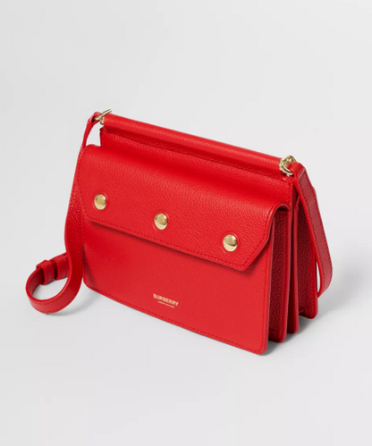 Burberry Small Title Leather Red Handbag