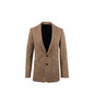 Celine Size 34 Houndstooth Blazer Wool Brown/ Green