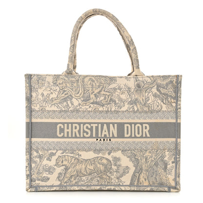Christian Dior Canvas Embroidered Medium Dioriviera Toile De Jouy Book Tote Gray Rovelle Bags