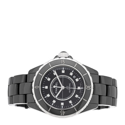 Stainless Steel Ceramic Diamond 38mm J12 Automatic Watch Black