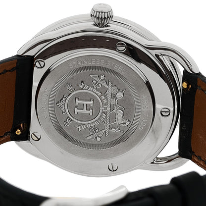 Stainless Steel Alligator Diamond Bezel Mother of Pearl 38mm Arceau Quartz Watch Noir