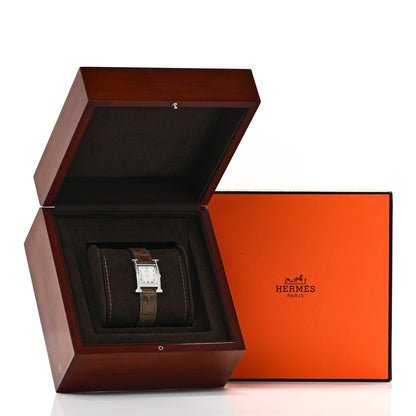Stainless Steel Alligator Diamond Bezel Mother of Pearl 21mm Heure H Hour Quartz Watch Gris Elephant