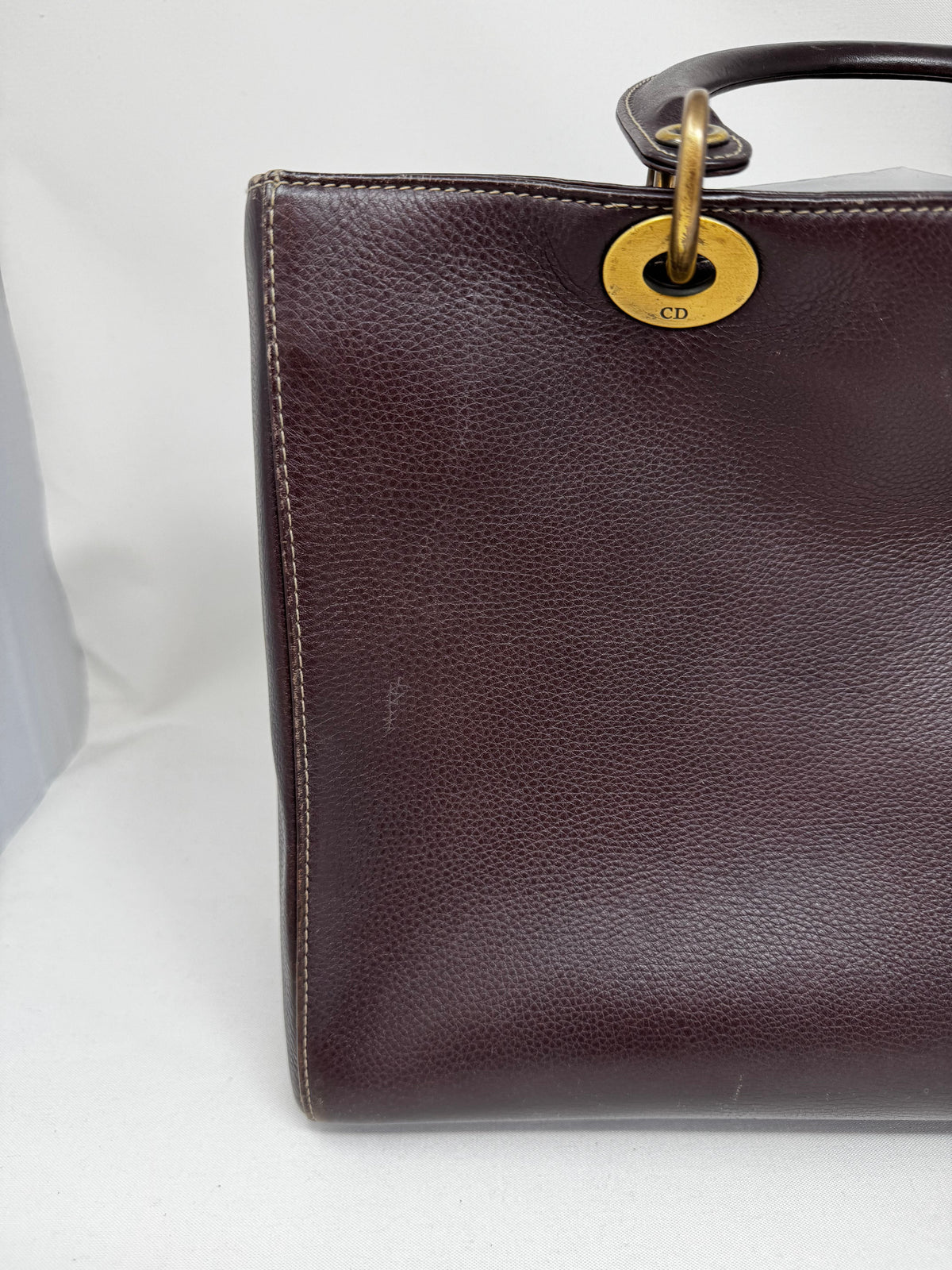Christian Dior Diorissimo Tote Smooth Calfskin Large Purple Bj1-05 Rovelle Bags