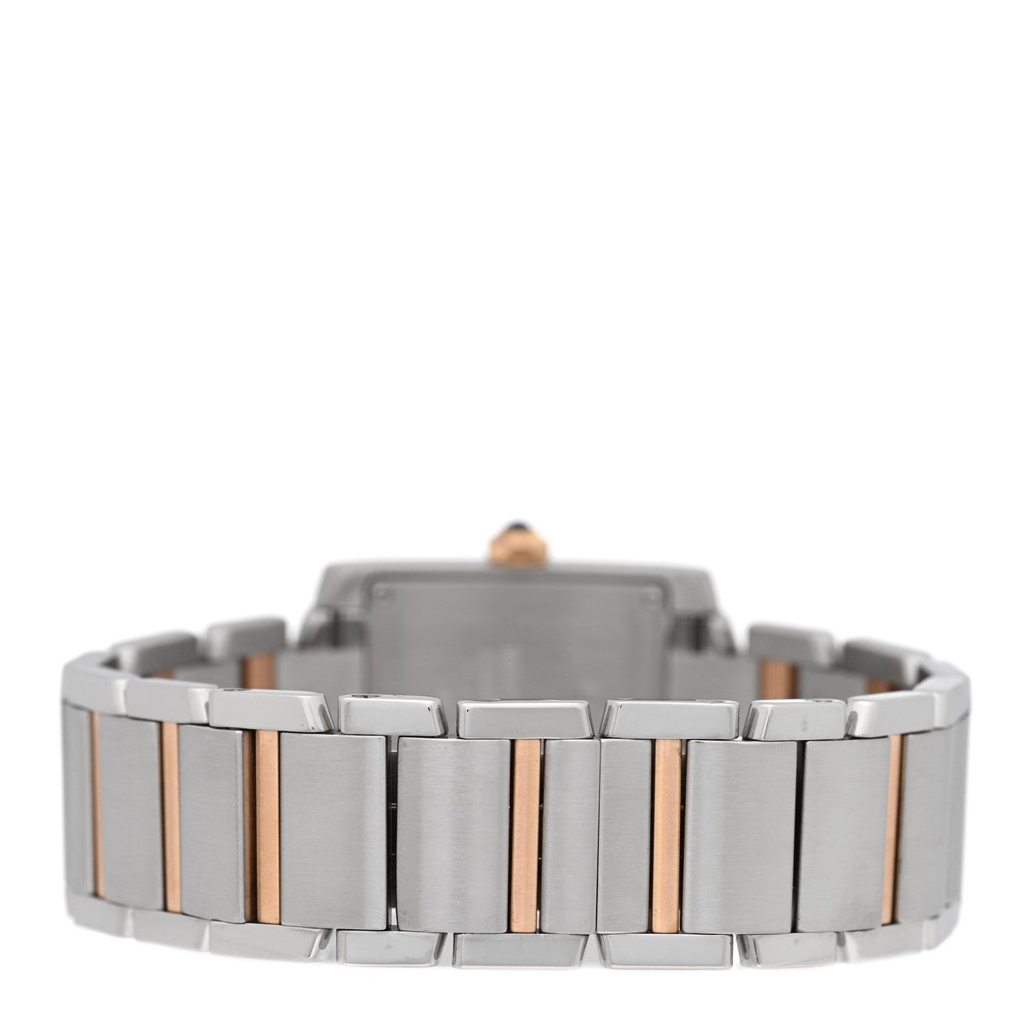 Stainless Steel 18K Pink Gold Diamond 25mm Tank Francaise Quartz Watch