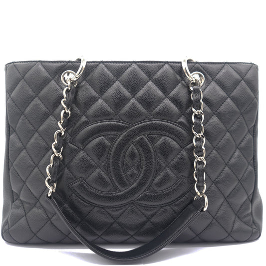 Chanel Quilted Caviar Leather Black Tote Rovelle Bags