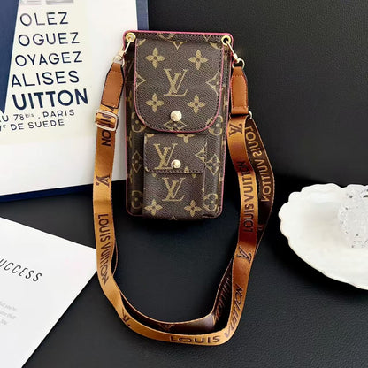 Universal Cosmetic-Style Wallet Phone Case (Fits Phones Under 6.9 Inches) with Bluetooth Earbud Pouch