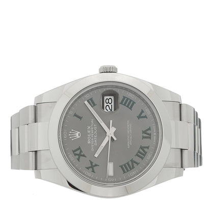 Stainless Steel 41mm Oyster Perpetual Wimbledon Datejust Watch Slate 126300