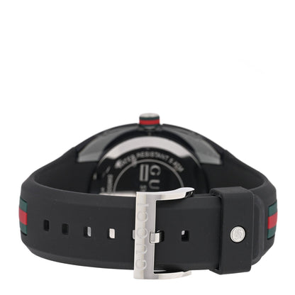 Stainless Steel Rubber 46mm Sync Web Quartz Watch Black