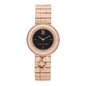 18K Rose Gold Diamond Bezel 32mm Charms Quartz Watch Black