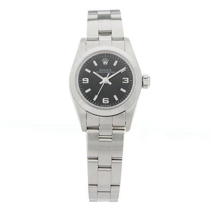 Stainless Steel 24mm Oyster Perpetual Watch Black 76080