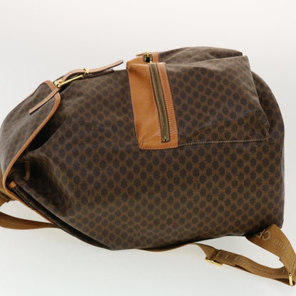 Luxury CELINE Macadam Canvas Backpack PVC Leather Brown 40328