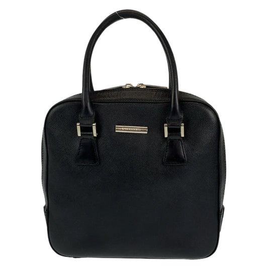 BURBERRY Handbag leather Black SilverMetal Handbag Tote Bag Medium Check Pattern Women