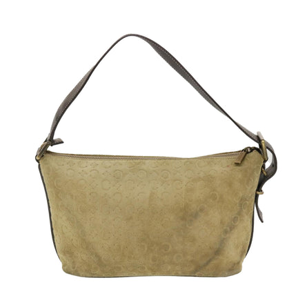 Luxury CELINE C Macadam Canvas Shoulder Bag Beige 40751