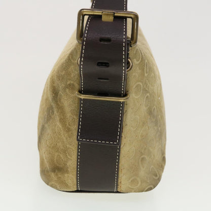Luxury CELINE C Macadam Canvas Shoulder Bag Beige 40751