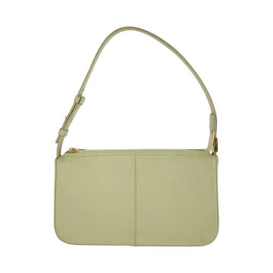 BURBERRY Handbag leather Off White Cream Gold Metal Handbag Shoulder Bag Medium Check Pattern Women