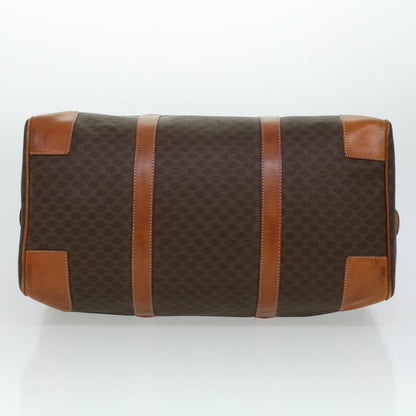 Luxury CELINE Macadam Canvas Boston Bag PVC Leather Brown 41269