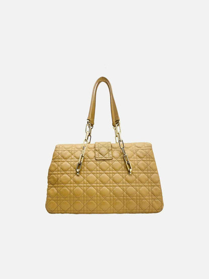 Dior Lock Flap Beige Cannage Satchel Rovelle Bags
