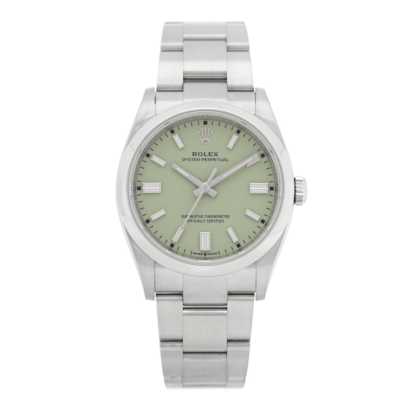 Stainless Steel 36mm Oyster Perpetual Watch Pistachio 126000