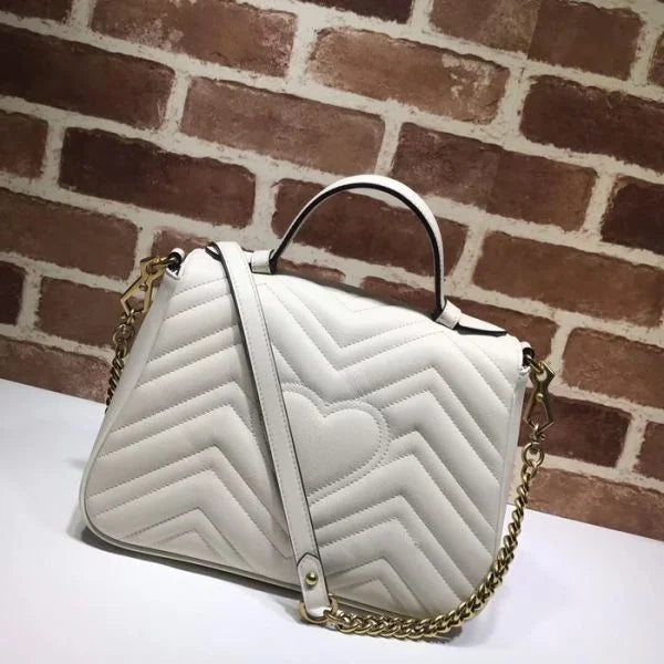 Gucci GG Marmont Top Handle Bag White