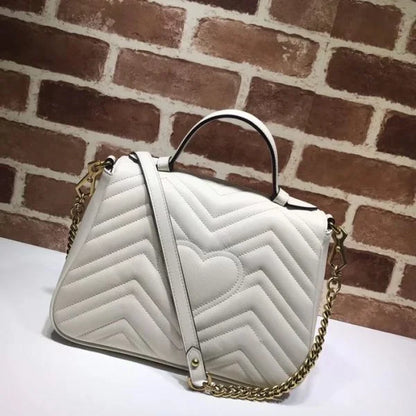 Gucci GG Marmont Top Handle Bag White